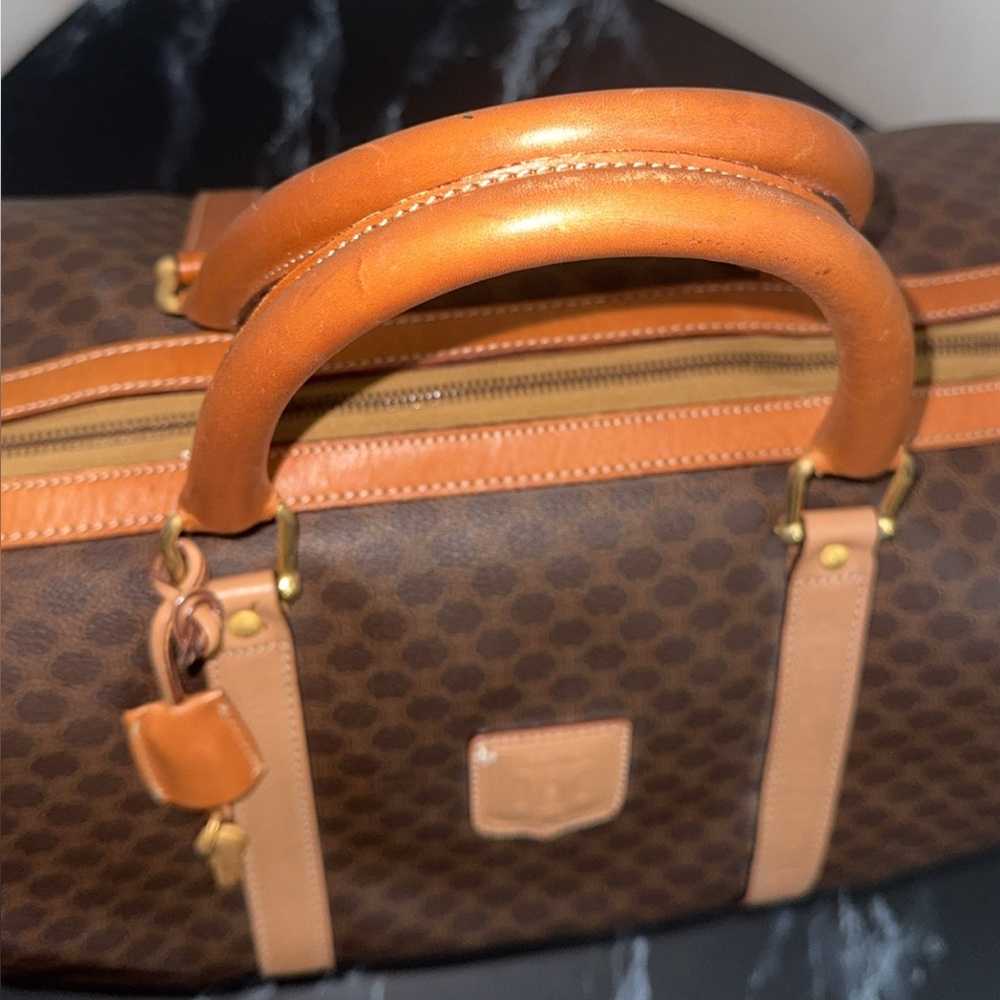 CELINE Macadam Boston Bag M13 Travel Duffle Bag Brown AUTHENTIC - Picture 4 of 16